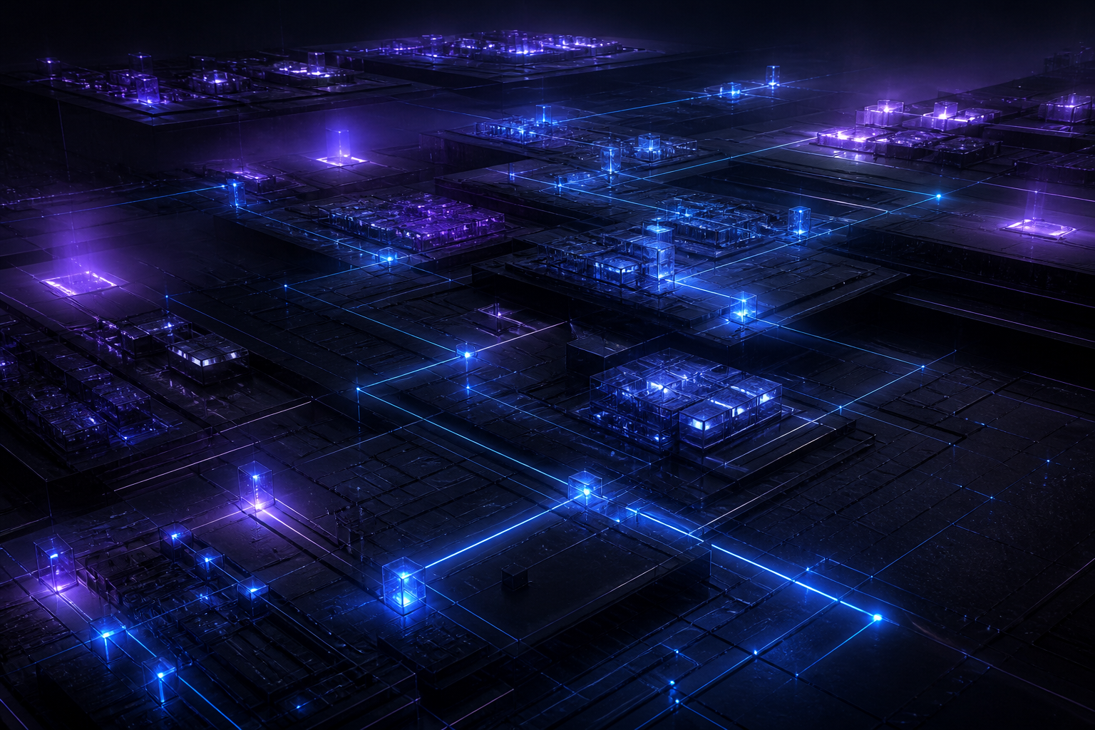 Layered cloud platform architecture connected across operating environments
